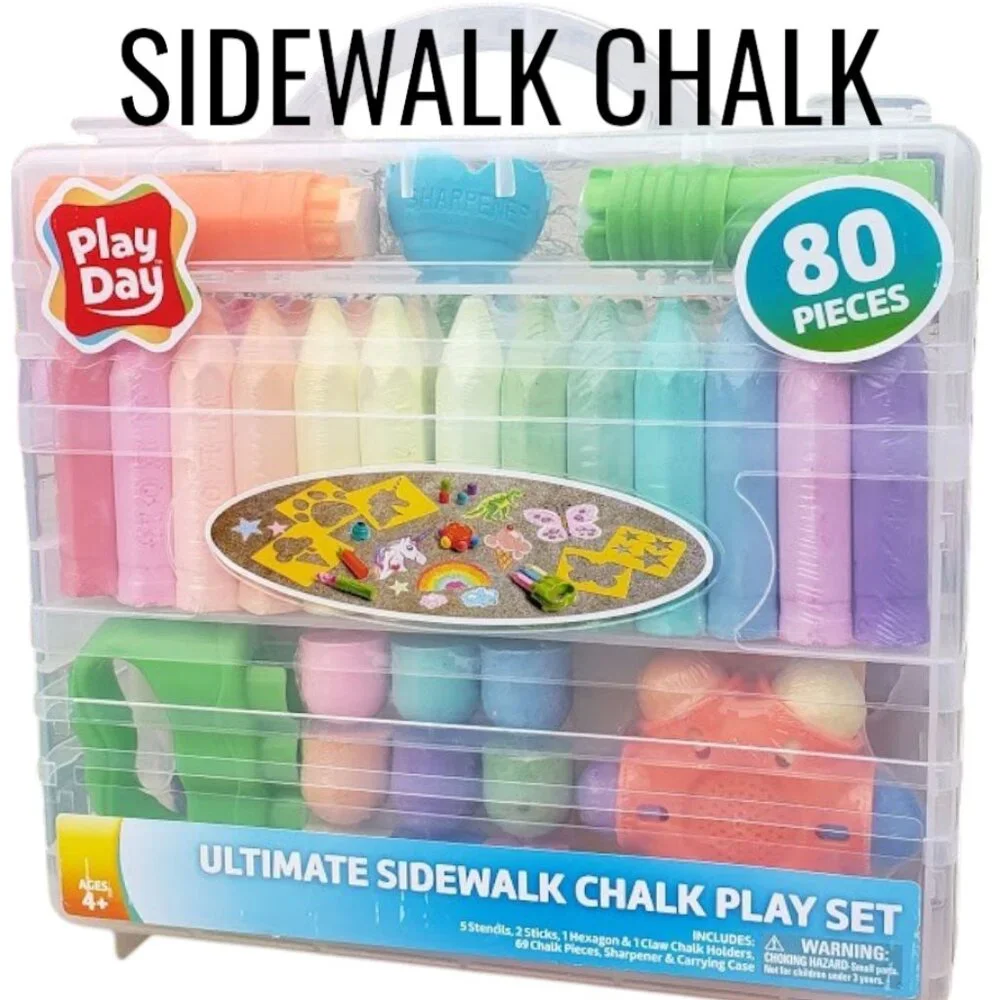 NEW 80 Piece Sidewalk Chalk Toddler School Supplies Arts and Crafts Art Supplies